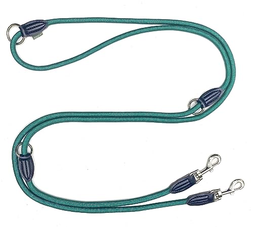 Leisegrün Verstellbare Hundeleine 3m - Robuste Nylon Doppelleine für mittelgroße bis große Hunde, 200kg Zugkraft, 2 Karabiner - Grün Leisegrün Verstellbare Hundeleine 3m - Robuste Nylon Doppelleine für mittelgroße bis große Hunde, 200kg Zugkraft, 2 Karabiner - Grün von Leisegrün
