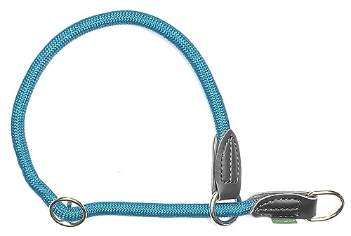 Leisegrün Retrieverhalsband verstellbar | Halsband für Hunde aus Nylon mit Zug-Stopp | Modell Derby | Hellblau | Größe: L von Leisegrün
