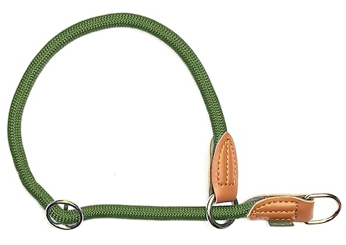 Leisegrün Hundehalsband Paracord verstellbar | Halsband für Hunde aus Nylon | Modell Devon | Olivgrün | Größe: L von Leisegrün