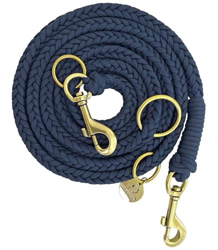 Leisegrün Paracord Hundeleine 2m | Handgefertigte Leine 3-Fach verstellbar | Handmade für kleine und mittelgroße Hunde (Indigo, 2 m) | Farbe: Blau von Leisegrün