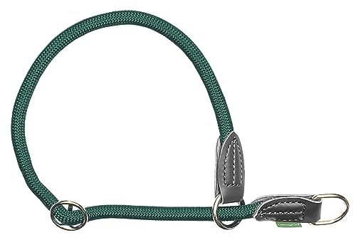 Leisegrün Retrieverhalsband verstellbar | Halsband für Hunde aus Nylon mit Zug-Stopp | Modell Derby | Grün | Größe: L von Leisegrün