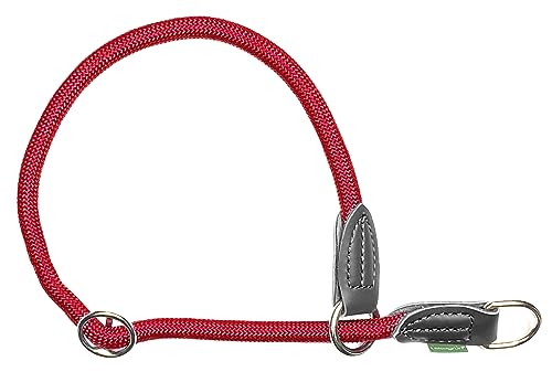Leisegrün Retrieverhalsband verstellbar | Halsband für Hunde aus Nylon mit Zug-Stopp | Modell Derby | Rot | Größe: L von Leisegrün