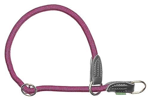 Leisegrün Retrieverhalsband verstellbar | Halsband für Hunde aus Nylon mit Zug-Stopp | Modell Derby | Himbeere | Größe: XL von Leisegrün