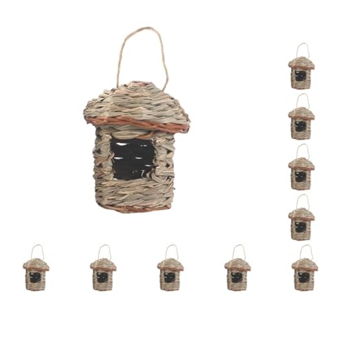 Strohnest, handgewebt, Naturgras, zum Aufhängen, für Terrasse, Outdoor, 13 x 8 cm, mittelgroß, 10 Stück Strohnest, handgewebt, Naturgras, zum Aufhängen, für Terrasse, Outdoor, 13 x 8 cm, mittelgroß, 10 Stück von Leisurealeaneag