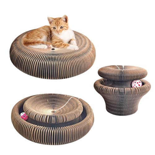 Leisuremix Magic Organ Cat Scratching Board 36cm lang, Katzenspielzeug Selbstbeschäftigung aus Pappe mit Glockenball für Katzen, Katzenzubehör Indoor Leisuremix Magic Organ Cat Scratching Board 36cm lang, Katzenspielzeug Selbstbeschäftigung aus Pappe mit Glockenball für Katzen, Katzenzubehör Indoor von Leisuremix