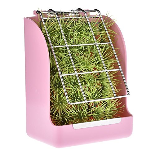 Leisuretime Gras-Rahmen-Kaninchen-Heu-Zufuhr-Heu-Krippe-Gestell für kleines Tier, Kaninchen, Meerschweinchen, Galesaur, Frettchen (Pink) von Leisuretime