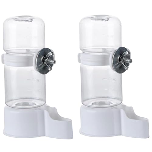 2pcs Vogelwasserspender, 140 ml automatischer Vogelwasserfuttermittel, klarer sichtbarer Käfig -Feeder mit Schraubenschnalle für Papageien Lovebirds Kanarische Finch -Kaninchen von LejeMaek