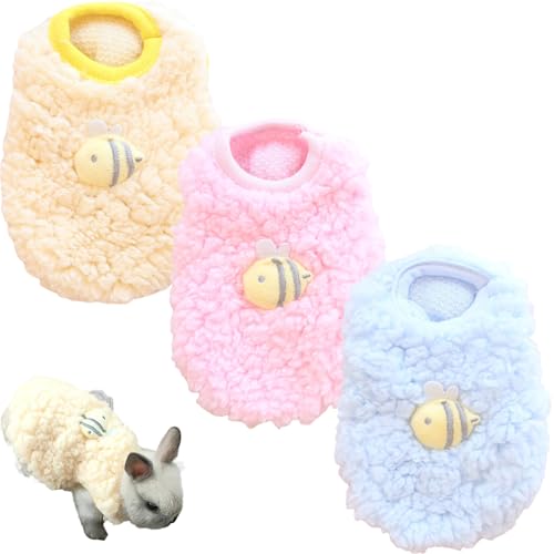 3pcs Hundpullover für kleine Hunde, Winter warmes Koralle Fleece Small Dog Pullover mit niedlichem Bienenmuster, Chihuahua -Kleidung für Mini Neugeborene zusätzliche Hundekliniken von LejeMaek