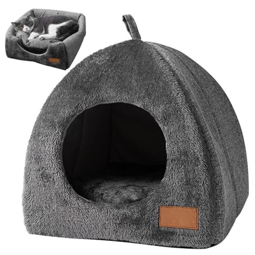 Cat Igloo14x14x15 Zoll halb geklagte Kataberbett mit abnehmbarem Waschkissen Nicht rutschfest von LejeMaek