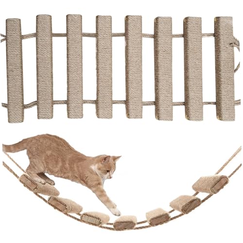 Cat Ladder 20x10 Inch Hanging Wooden Cat Bridge Wrapped with Linen Rope Scratch Resistant Cat Ladder for Indoor Cats, Cat Supplies Cat Bridge Cat Ladder 20x10 Inch Hanging Wooden Cat Bridge Wrapped with Linen Rope Scratch Resistant Cat Ladder for Indoor Cats, Cat Supplies Cat Bridge von LejeMaek