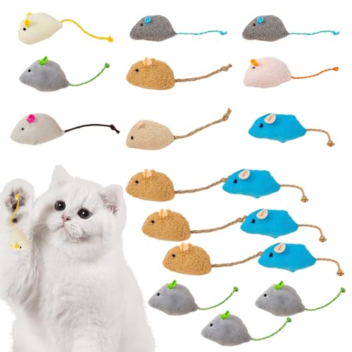 Catnip -Maus 18pcs realistisch 4,7 x 1,2 Zoll Katzenfischmäuse Plüsch Cat Maus Spielzeug Kratzer & Bissresistent Stress Relief Interaktive Katzenminister -Spielzeug für Katzen, zufällige Farbkatnip - Catnip -Maus 18pcs realistisch 4,7 x 1,2 Zoll Katzenfischmäuse Plüsch Cat Maus Spielzeug Kratzer & Bissresistent Stress Relief Interaktive Katzenminister -Spielzeug für Katzen, zufällige Farbkatnip - von LejeMaek