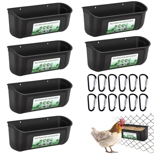 Entenfutterautomaten, 6pcs Kunststoffhänge -Hühner -Feeder mit D -Schnalle -Clips, 11, 7 x 4, 9 x 4, 7 Zoll leicht zu reinigen Taubenwasserer von LejeMaek