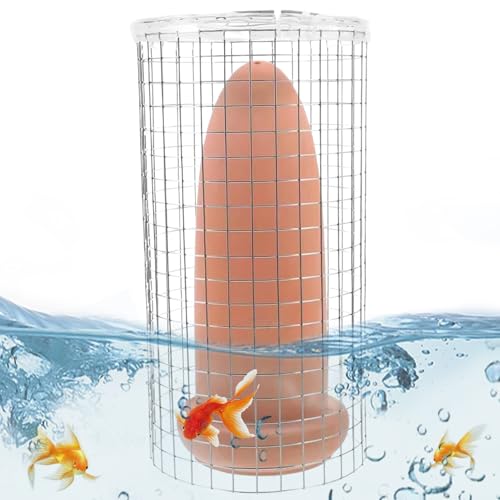 LejeMaek Fischzuchtkegel, Keramik -Ton -Garnelenbücher -Eimer -Fisch -Tank -Accessoires mit Gitter, Laichrassekegelkasten für Diskusangelfishbox von LejeMaek