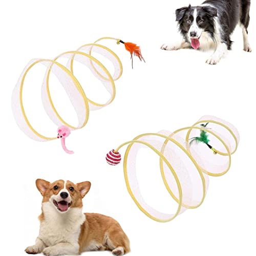 LejeMaek Gefaltete Katzentunnel S-Typ Tunnel Kätzchen Spielzeug Katzen Interaktives Spielzeug für Innenkatzen Welpen 2pcs Haustier Daily Supplies von LejeMaek