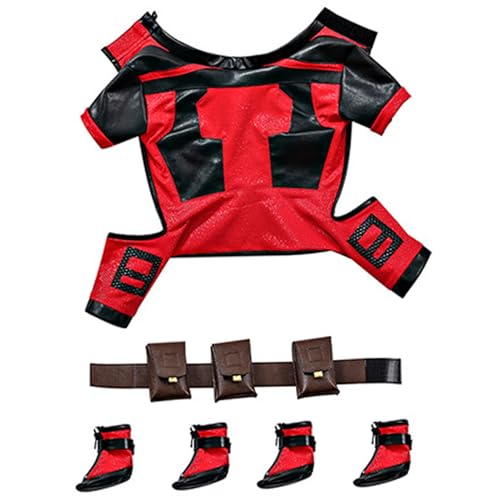 Hunde Halloween Kostüm 1 Set Superhelden -Hundekostüm umfasst Kleidung, Stiefel und Gürtel Nylon Schwarz & rote Kostüme für kleine Hunde, S Halloween Hunde Halloween Kostüm 1 Set Superhelden -Hundekostüm umfasst Kleidung, Stiefel und Gürtel Nylon Schwarz & rote Kostüme für kleine Hunde, S Halloween von LejeMaek