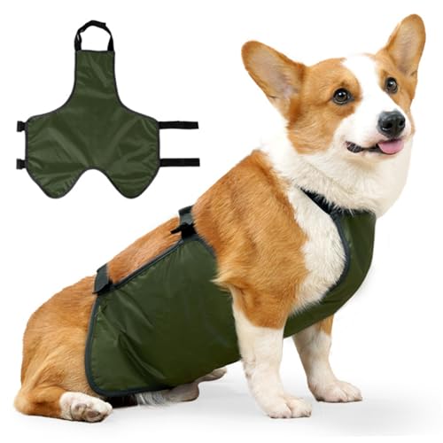 Hunde Regenmantel, wasserdichte atmungsaktive Hunde Regenmantel, Verstellbarer Regenanzug Bauchschutz, für kleine mittelgroßen großen Hunden, L. von LejeMaek