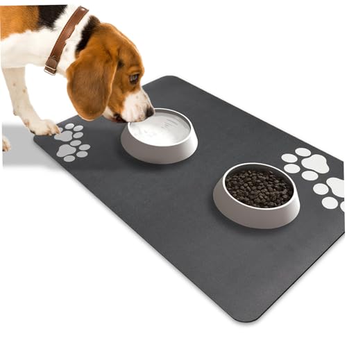 Hundefuttermatte, 20x12 Zoll super saugfähige Hundefuttermatte, Nicht -Schlupf -Schüssel, Waschküche Futter für Katzen und Hundemat von LejeMaek