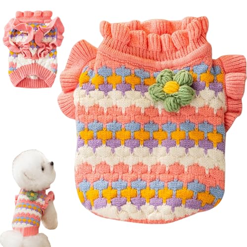 Hundepullover für kleine Hunde, Winter Warmer Polyester Welpen mit niedlicher Blume, Chihuahua Kleidung für Mini Neugeborene extra kleine Hunde Hund Hund von LejeMaek