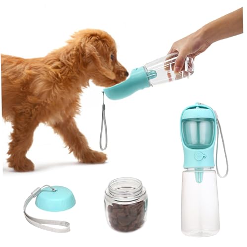 Hundwasserflasche mit Lebensmittelbehälter, tragbare Hundwasserflasche mit Lanyard, 550 ml große Kapazität Hundewegs Wasserflasche, Hundwasserflaschenträger für Gehen im Freien Hundwasserflasche mit Lebensmittelbehälter, tragbare Hundwasserflasche mit Lanyard, 550 ml große Kapazität Hundewegs Wasserflasche, Hundwasserflaschenträger für Gehen im Freien von LejeMaek