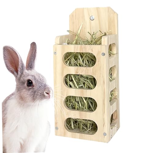 Kaninchen -Heu -Feeder -Holzkaninchen -Heu -Rack großer Kapazität Feeder vertikales stehendes Gras -Fütterungsschelfspender für Meerschweinchen Haustier Hasen Hamster Chinchilla von LejeMaek