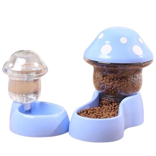 Katzenfutterspender und Wasserspender, Pilzform Automatischer Hundefutter, Haustier Futter für kleine mittelgroße Hund Haustiere Welpenkätzchen, Blauer Spender Katzenfutterspender und Wasserspender, Pilzform Automatischer Hundefutter, Haustier Futter für kleine mittelgroße Hund Haustiere Welpenkätzchen, Blauer Spender von LejeMaek