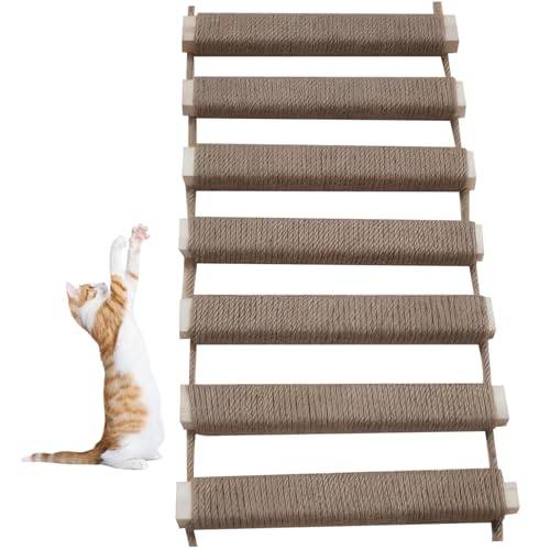 Katzenleiter 10x39 Zoll hängende Holzkatze Brücke mit kratzfestem Leiter der Leinenseil für Innenkatzen für Innenkatzen eingewickelt von LejeMaek