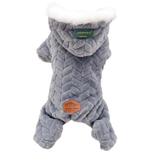 Kleiner Hundetuherdie -Hundekleidung Bequeme und weiche Winterjacke mit pelziger Kragen. von LejeMaek