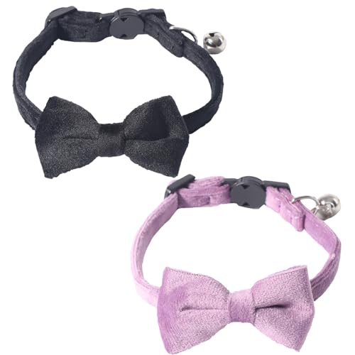 LejeMaek 2Pcs Cat Collar, 2 Colors Cat Collar with Bells and Bow Tie Soft Comfortable Kitten Collars Safety Buckle Breakaway Cat Collars Cat Bow Tie LejeMaek 2Pcs Cat Collar, 2 Colors Cat Collar with Bells and Bow Tie Soft Comfortable Kitten Collars Safety Buckle Breakaway Cat Collars Cat Bow Tie von LejeMaek