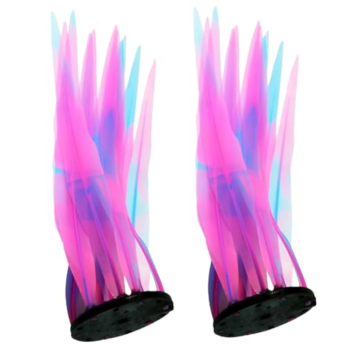 LejeMaek 2pcs Fischtankdekorationen, leuchtende Korallenpflanzen Aquariumdekor, lebensechte weiche Silikon -Kelp -Fischtank -Accessoires für Haushalt Aquarium Landschaften von LejeMaek