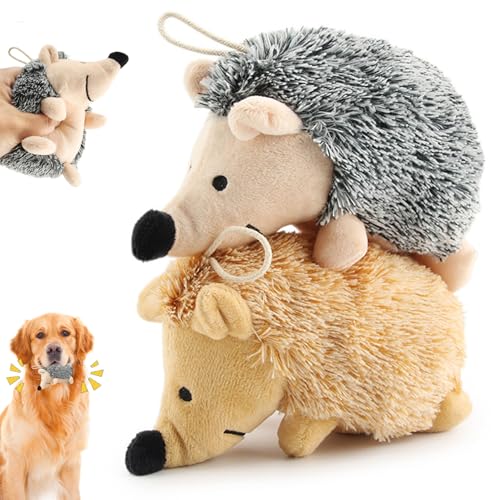 LejeMaek 2pcs Hundekauenspielzeug, niedlicher gefüllter Igel unzerstörbarer Hund Spielzeug, eingebaute Quietscher-Biss-resistentes Plüsch interaktives Spielzeug, um sie beschäftigt zu halten LejeMaek 2pcs Hundekauenspielzeug, niedlicher gefüllter Igel unzerstörbarer Hund Spielzeug, eingebaute Quietscher-Biss-resistentes Plüsch interaktives Spielzeug, um sie beschäftigt zu halten von LejeMaek