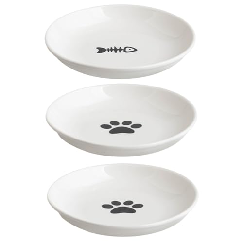 LejeMaek 3PCS Ceramic Cat Bowls, 2 Styles 250ml Cat Food Bowl, Non-Slip Cat Feeding Bowls with Silicone Base, Wide and Shallow Kitten Bowls for Whisker Friendly 5.9x1.1 Cat Feeding Bowls LejeMaek 3PCS Ceramic Cat Bowls, 2 Styles 250ml Cat Food Bowl, Non-Slip Cat Feeding Bowls with Silicone Base, Wide and Shallow Kitten Bowls for Whisker Friendly 5.9x1.1 Cat Feeding Bowls von LejeMaek