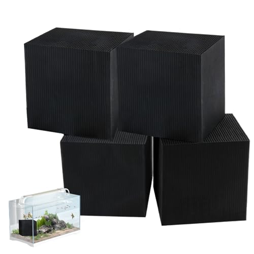 LejeMaek 4pcs Wassertrogreiniger Würfel 4x4x4in Starke Filtration Aktiviertes Kohlenstoff Aquarium Kohlenstoff wiederverwendbares Tierwassertank mit Wabenstruktur für 78, 74 Zoll Fischtank LejeMaek 4pcs Wassertrogreiniger Würfel 4x4x4in Starke Filtration Aktiviertes Kohlenstoff Aquarium Kohlenstoff wiederverwendbares Tierwassertank mit Wabenstruktur für 78, 74 Zoll Fischtank von LejeMaek