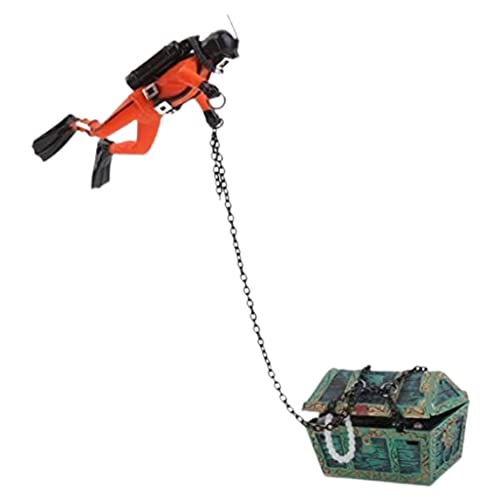 LejeMaek Aquariumpiratschiffschiffwrack gebrochener Fischtank Aquarium Dekoration Fischtankzubehör für Heimatschaftsbau (Orange Frogman) 1 von LejeMaek