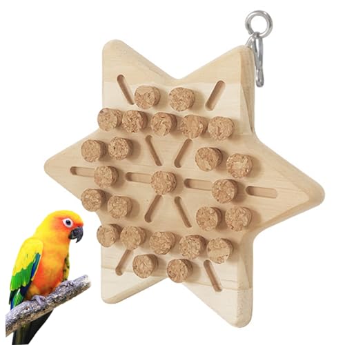 LejeMaek Futtersuche Spielzeug für Vögel, hölzernen Bissen Training und Vogelfutterspielzeug, Papageienspielzeugkorken Schatzsuche Spiele für Conures Bird Intelligence und Emotionstoy von LejeMaek