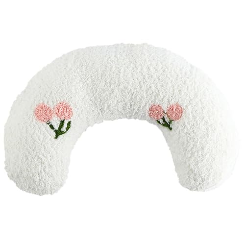 LejeMaek Haustierkissen, weiches Flauschiges Katzenkissen, halb Donut U-förmige Hundehalskissen, waschbares kleines Hundeblüftungskissen mit süßem Stickmuster zum Schlafen, Weiß LejeMaek Haustierkissen, weiches Flauschiges Katzenkissen, halb Donut U-förmige Hundehalskissen, waschbares kleines Hundeblüftungskissen mit süßem Stickmuster zum Schlafen, Weiß von LejeMaek