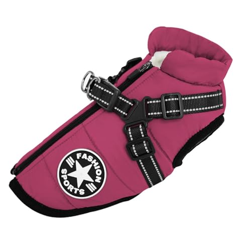 LejeMaek Hund Winterjacke, Fleece wasserdichte Hundelemant, Warmer Verstellbarer Hundebel mit Gurt, Reißverschluss Reflektierender Hund Wintermantel für mittelgroße Hunde l Hund Winterjacke LejeMaek Hund Winterjacke, Fleece wasserdichte Hundelemant, Warmer Verstellbarer Hundebel mit Gurt, Reißverschluss Reflektierender Hund Wintermantel für mittelgroße Hunde l Hund Winterjacke von LejeMaek