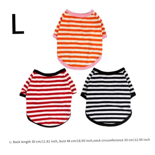 LejeMaek Hund gestreiftes T-Shirt atmungsaktivem Sommer Baumwoll-T-Shirt Puppy Sweatshirt Kleidung 3pcs l LejeMaek Hund gestreiftes T-Shirt atmungsaktivem Sommer Baumwoll-T-Shirt Puppy Sweatshirt Kleidung 3pcs l von LejeMaek