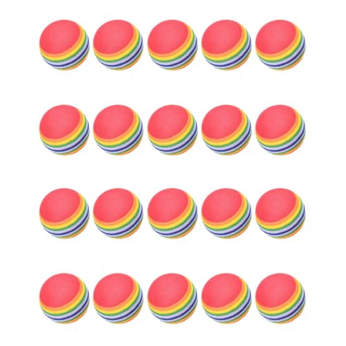LejeMaek Katzen Regenbogenball Soft Haustier Training Spielzeug Katzenschaum Übung Ball Bunte 20 PCS Übung von LejeMaek