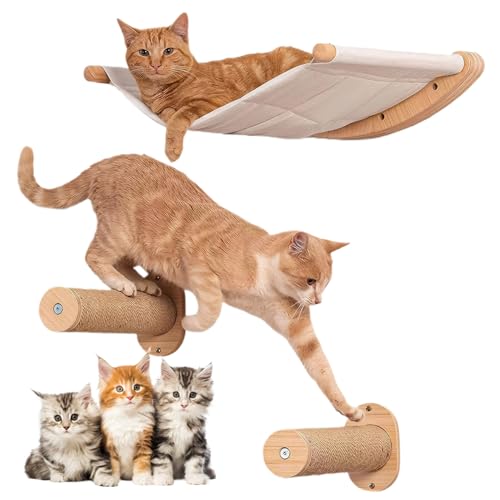 LejeMaek Katzenhängematte mit Katzenwandstufen 3pcs/Set kratzfestes Katzenwandregale Abstandssparung Training Ruhende Katzenkletterregale für heimische Katzenwandregale LejeMaek Katzenhängematte mit Katzenwandstufen 3pcs/Set kratzfestes Katzenwandregale Abstandssparung Training Ruhende Katzenkletterregale für heimische Katzenwandregale von LejeMaek