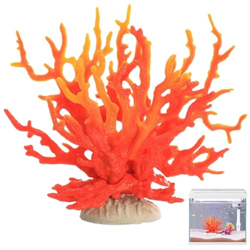 LejeMaek Korallendekor, künstliches Korallenriff Dekor, 6,7x2.6 '' Gefälschtes Ornament, dekorative lebensechte Skulptur -Strandraum für Aquarien, Fischtanks Rot Orange LejeMaek Korallendekor, künstliches Korallenriff Dekor, 6,7x2.6 '' Gefälschtes Ornament, dekorative lebensechte Skulptur -Strandraum für Aquarien, Fischtanks Rot Orange von LejeMaek
