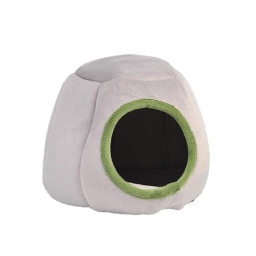 LejeMaek Warmes Hamsterbett kleines Haustier Plüsch Nist Nest Winter Hamster Versteck graues Bett von LejeMaek