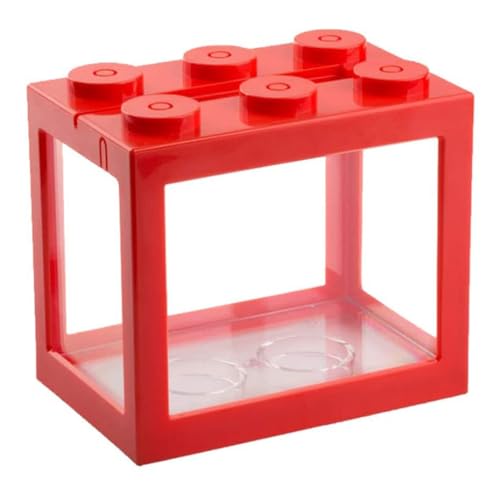 Mini Fischtank Dekorative stapelbare Acryl kleine Fischtank für Büro Tee Tisch Dekor Schalen Rot Mini von LejeMaek