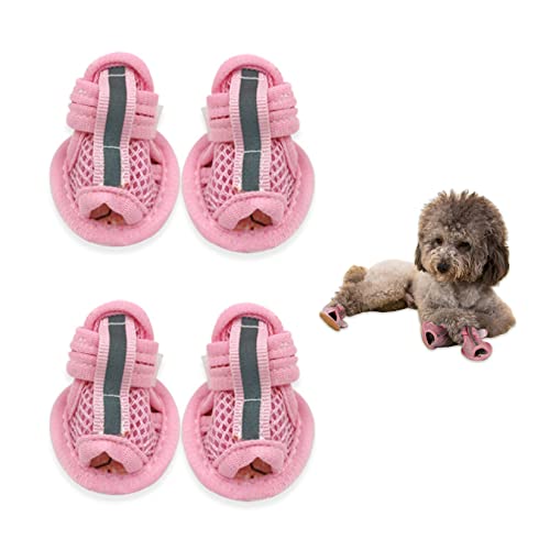 LejeMaek Sommerhundsandalen atmungsaktivem Mesh Hund Schuhe Welpenschuhe für heiße Pflasterung weicher Sohle Pfotenschutz für kleine Hunde Größe 1 Haustierbedarf von LejeMaek
