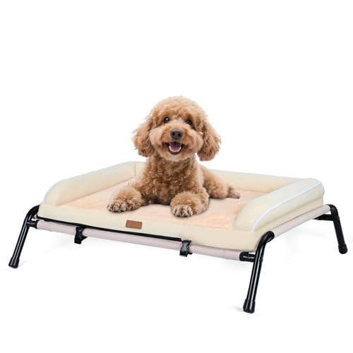 Lekereise Erhöhtes Hundebett für den Außenbereich + orthopädisches Indoor-Hundesofa, 2-in-1-Design, Belastung 27,2 kg, Beige Lekereise Erhöhtes Hundebett für den Außenbereich + orthopädisches Indoor-Hundesofa, 2-in-1-Design, Belastung 27,2 kg, Beige von Lekereise