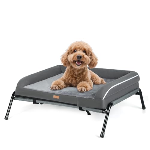 Lekereise Erhöhtes Hundebett für den Außenbereich + orthopädisches Indoor-Hundesofa, 2-in-1-Design, Belastung 27,2 kg, Grau Lekereise Erhöhtes Hundebett für den Außenbereich + orthopädisches Indoor-Hundesofa, 2-in-1-Design, Belastung 27,2 kg, Grau von Lekereise