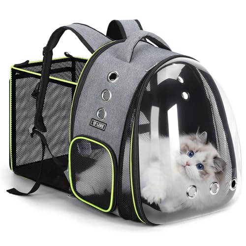 Lekereise Katzen-Rucksack, erweiterbar, Haustier-Rucksack für kleine Hunde, mittelgroße Katzen, passend für bis zu 8,2 kg, faltbarer Rucksack für Reisen, Wandern, Grau, Größe L Lekereise Katzen-Rucksack, erweiterbar, Haustier-Rucksack für kleine Hunde, mittelgroße Katzen, passend für bis zu 8,2 kg, faltbarer Rucksack für Reisen, Wandern, Grau, Größe L von Lekereise