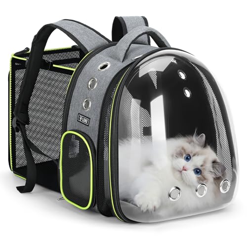 Lekereise Katzen-Rucksack, erweiterbar, Haustier-Rucksack für kleine Hunde, mittelgroße Katzen, passend für bis zu 8,2 kg, faltbarer Rucksack für Reisen, Wandern, Grau Lekereise Katzen-Rucksack, erweiterbar, Haustier-Rucksack für kleine Hunde, mittelgroße Katzen, passend für bis zu 8,2 kg, faltbarer Rucksack für Reisen, Wandern, Grau von Lekereise