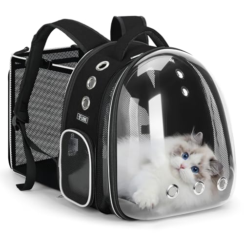 Lekereise Katzen-Rucksack, erweiterbar, Haustier-Rucksack für kleine Hunde, mittelgroße Katzen, passend für bis zu 8,2 kg, faltbarer Rucksack für Reisen, Wandern, Schwarz Lekereise Katzen-Rucksack, erweiterbar, Haustier-Rucksack für kleine Hunde, mittelgroße Katzen, passend für bis zu 8,2 kg, faltbarer Rucksack für Reisen, Wandern, Schwarz von Lekereise
