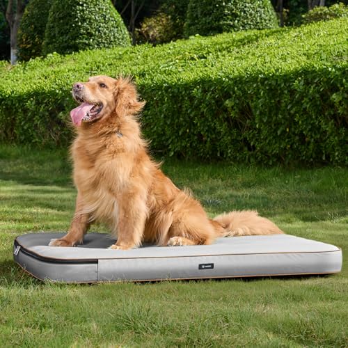 Lekereise Outdoor großes wasserdichtes Hundebett für große Hunde, Grau von Lekereise