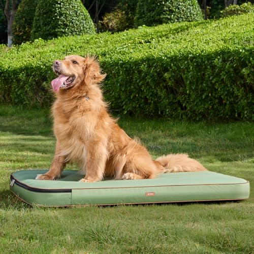 Lekereise Outdoor großes wasserdichtes Hundebett für große Hunde, Grün von Lekereise